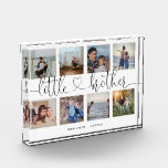 Little Brother Script Brothers Gift Photo Collage<br><div class="desc">A special and memorable photo collage gift for your little brother. The design features an eight photo collage layout to display eight of your own special brother photos. "Little Brother" is designed in stylish black script calligraphy and customized with brothers' names. Send a memorable and special gift to yourself and...</div>