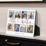 Little Brother Script Brothers Gift Photo Collage Plaque<br><div class="desc">A special and memorable photo collage gift for your little brother. The design features an eight photo collage layout to display eight of your own special brother photos. "Little Brother" is designed in stylish black script calligraphy and customized with brothers' names. Send a memorable and special gift to yourself and...</div>