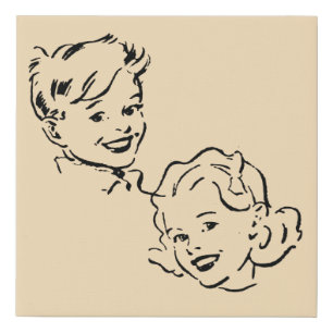 Little Brother & Sister Wrapped Canvas Painting