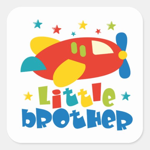 Little Brother Stars Plane Square Sticker