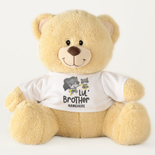 Little Brother Superhero Cat Custom Name Teddy Bear