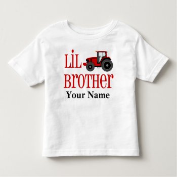 Little Brother Tractor Personalized T-shirt by mybabytee at Zazzle