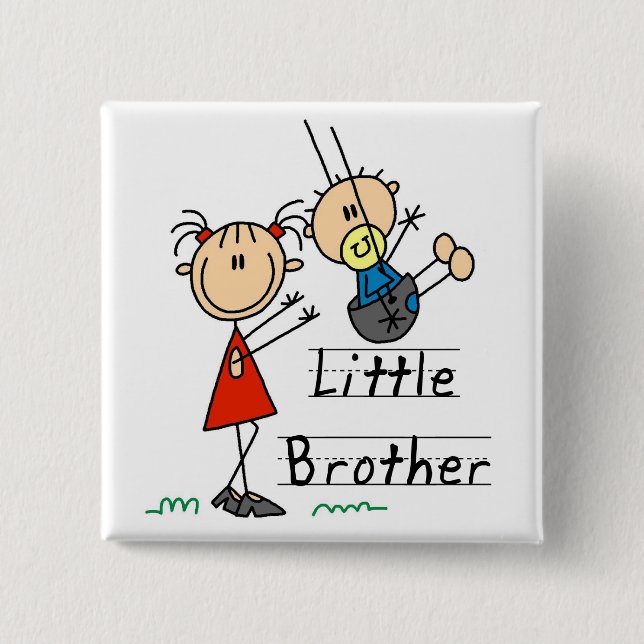 Little Brother with Big Sister Tshirts Button (Front)