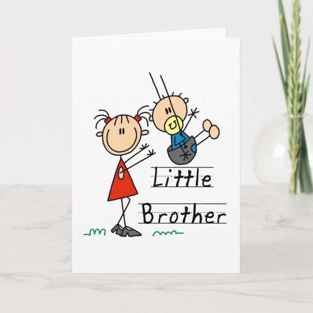 Little Brother with Big Sister Tshirts Card (Front)