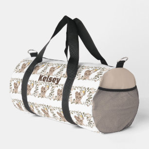 Little Brown Bears In Vine Frames Duffle Bag