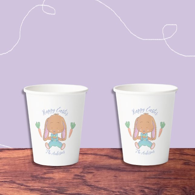 Little Brown Bunny Watercolor Easter Paper Cup (Cute Easter bunny paper cups .)