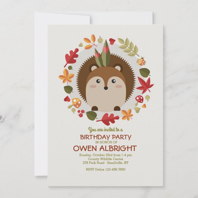Little Brown Chipmunk Invitation (Front)