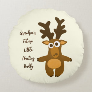 Little brown deer round pillow