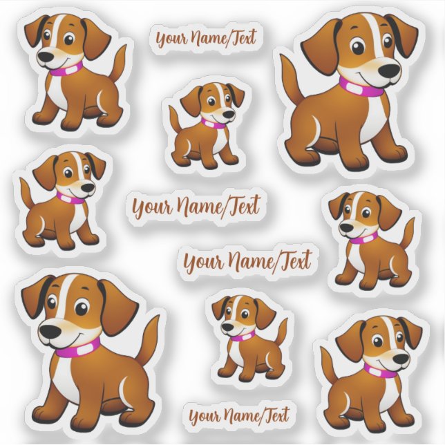 Little brown dog, standing -  sticker (Front)