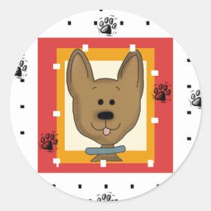 Little Brown Doggie Tshirts and Gifts Classic Round Sticker