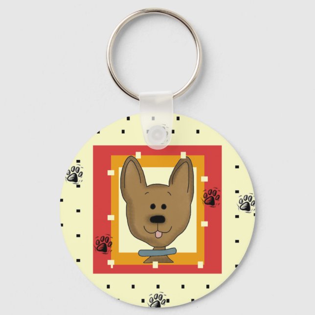Little Brown Doggie Tshirts and Gifts Keychain (Front)