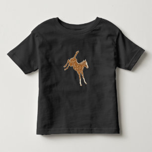 Little Brown Horse - on salmon pink. Toddler T-shirt