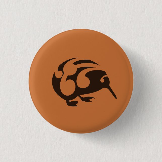 Little Brown KIWI badge Button (Front)