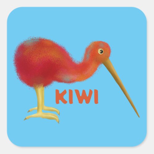 Little brown kiwi square sticker