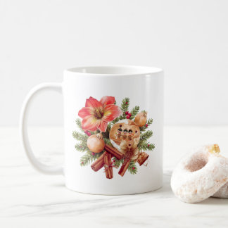 Little Brownies Gingerbread with Red Amaryllis Coffee Mug