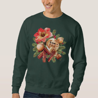 Little Brownies Gingerbread with Red Amaryllis Sweatshirt