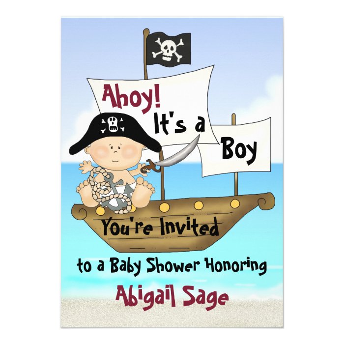Little Buccaneer Baby Shower Pirate Invitation