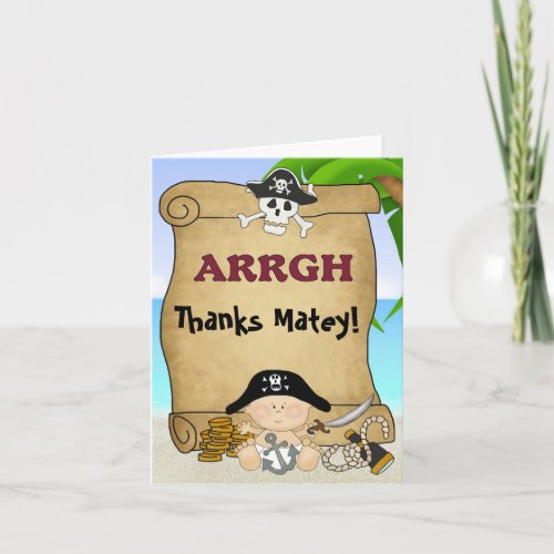 Little Buccaneer Pirate Thank You Card