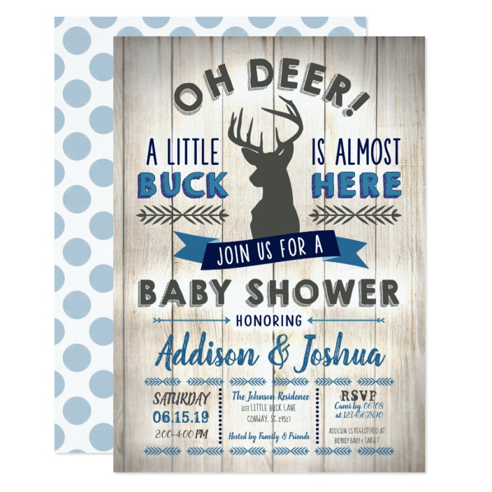buck baby shower invitations