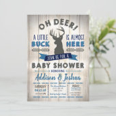 Little Buck Deer Baby Shower Invitation (Standing Front)