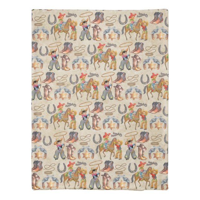 Little Buckaroo Cowboy Cozy Duvet Cover (Back)
