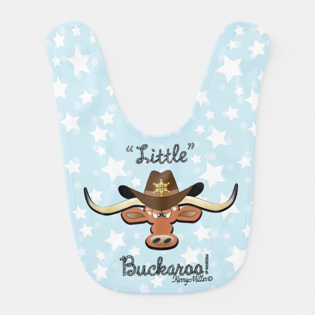 Little Buckaroo, Longhorn Steer Baby Bib (Front)