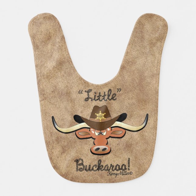 Little Buckaroo, Longhorn Steer Baby Bib (Front)