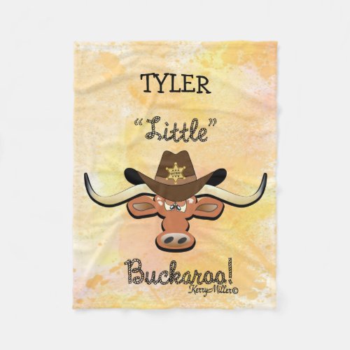 Little Buckaroo Longhorn Steer Fleece Blanket