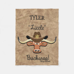 Little Buckaroo, Longhorn Steer Fleece Blanket