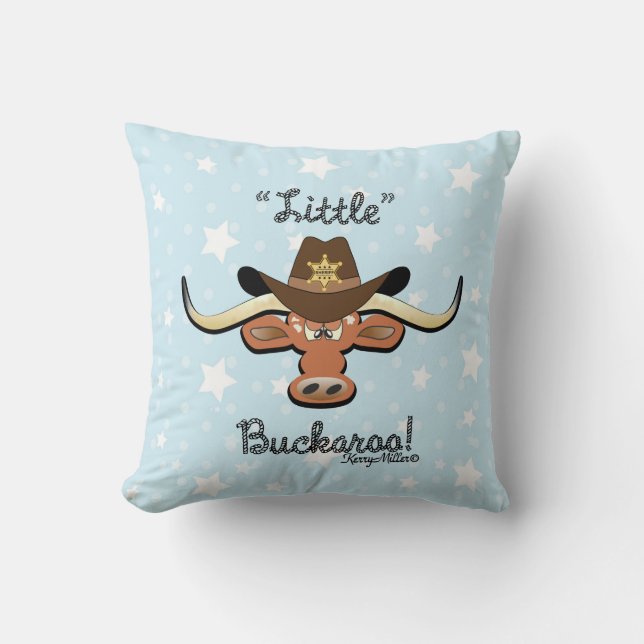 Little Buckaroo Throw Pillow (Front)