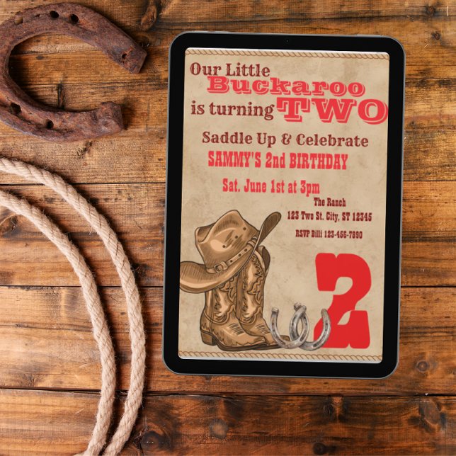 Little Buckaroo Two, Western 2nd Birthday Invitation (Creator Uploaded)