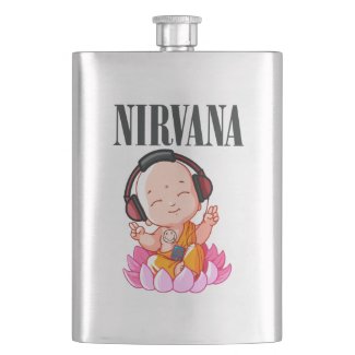 little Buddha listening Nirvana Flask