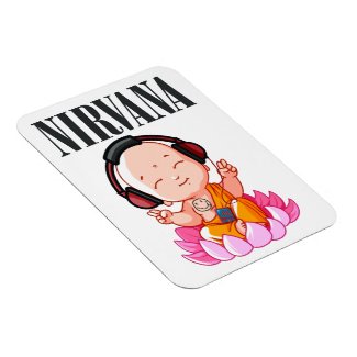 little Buddha listening Nirvana Magnet