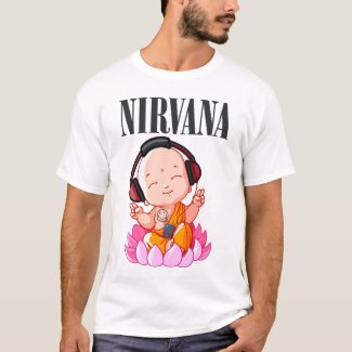 little Buddha listening Nirvana T-Shirt