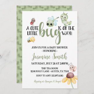 Little Bug Baby Shower Insect Caterpillar Invitation