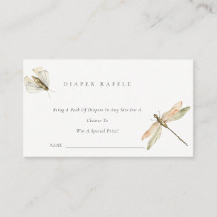 Little Bug Dragonfly Diaper Raffle Baby Shower Enclosure Card