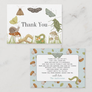 Little Bug Insects Mushroom Boy Baby Shower Note Card