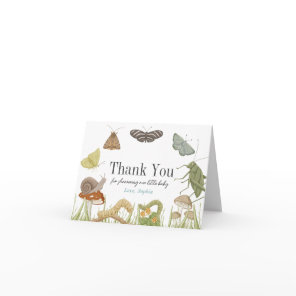Little Bug Insects Mushroom Boy Baby Shower Thank You Card
