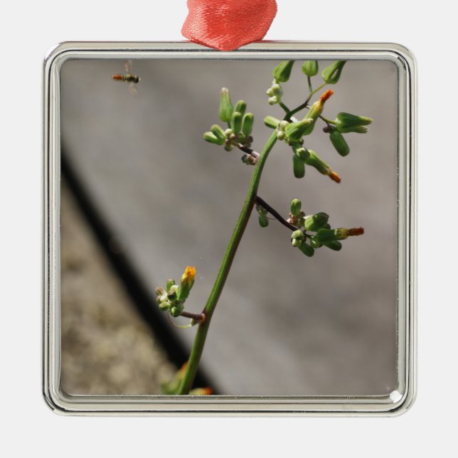 Little Bug, Little Flower Metal Ornament (Front)