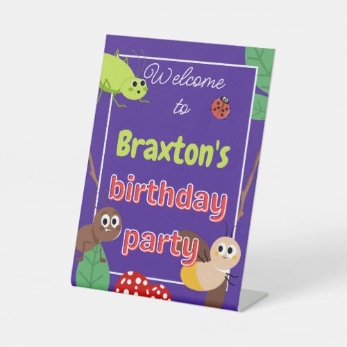 Little Bugger birthday tabletop welcome sign