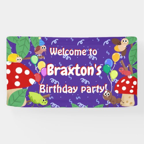 Little Bugger bugs birthday party banner