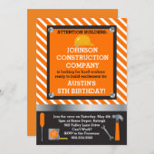 Little Builder Construction & Tools Birthday Party Invitation (Front/Back)