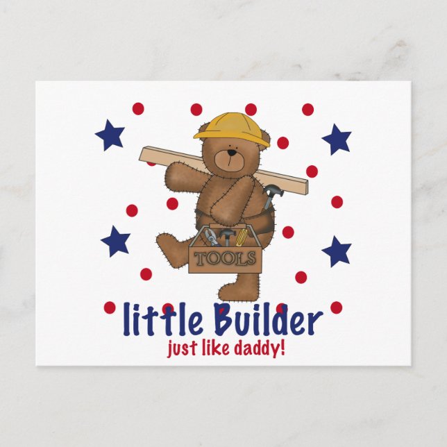 Little Builder Like Daddy Postcard (Front)
