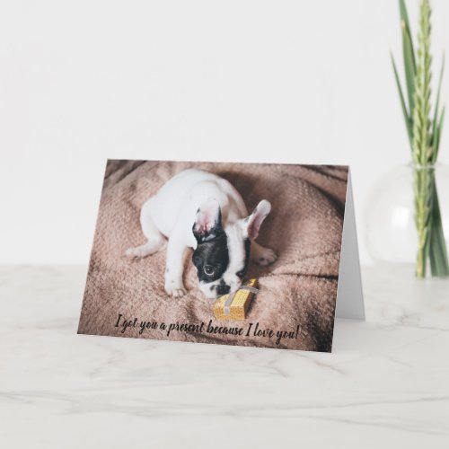 Little Bulldog Frenchy Funny Christmas Card