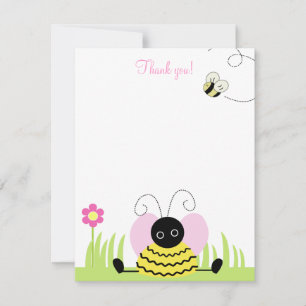 Little Bumble Bee 4x5 Flat Thank you note