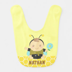 Little Bumble Bee Baby and Honeycomb Bib