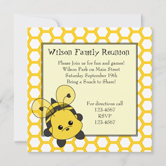 Little Bumble Bee Cutie Invitation (Front)