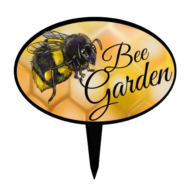 Little Bumblebee Garden stake Cake Topper (Front)
