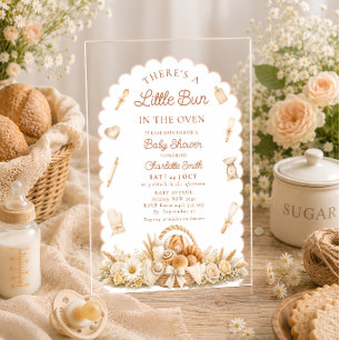 Little Bun in the Oven Baby Shower Acrylic Invitations