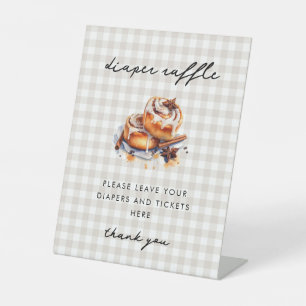 Little Bun in the Oven Baby Shower Diaper Raffle Pedestal Sign